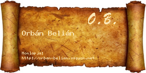 Orbán Belián névjegykártya